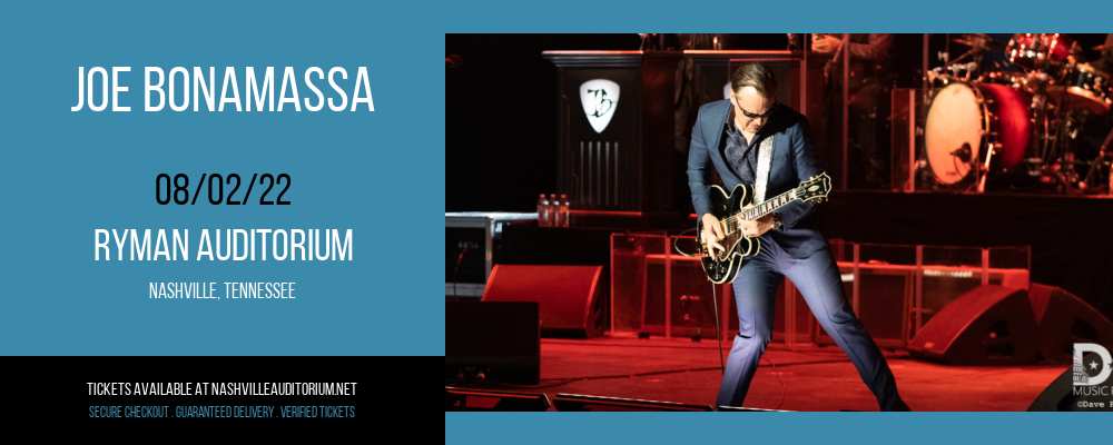 Joe Bonamassa at Ryman Auditorium tickets Joe Bonamassa at Ryman Auditorium