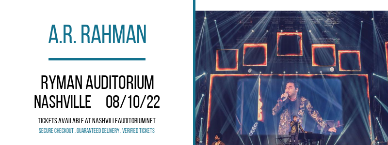 A.R. Rahman at Ryman Auditorium