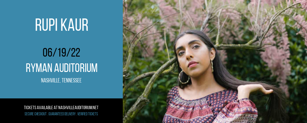 Rupi Kaur [CANCELLED] at Ryman Auditorium