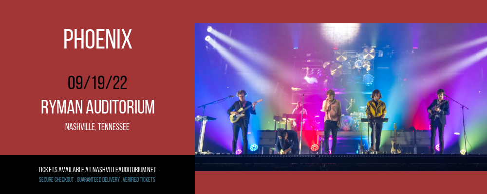 Phoenix at Ryman Auditorium tickets Phoenix at Ryman Auditorium