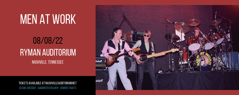 Men At Work at Ryman Auditorium tickets Men At Work at Ryman Auditorium