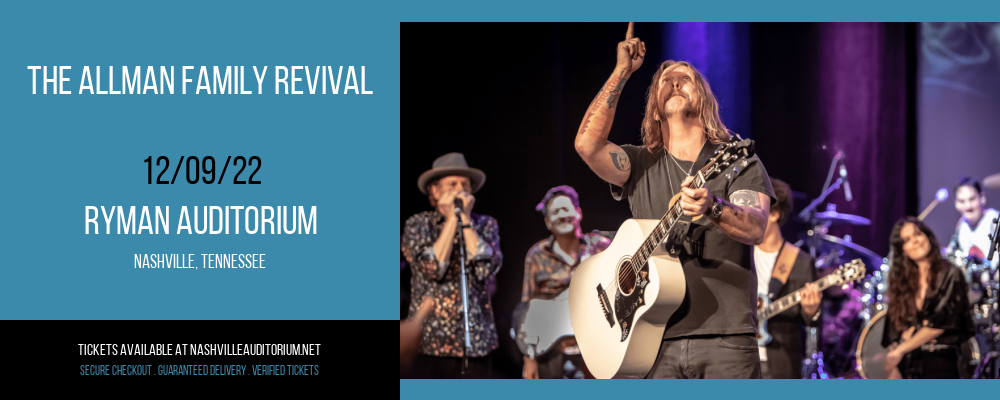 The Allman Family Revival at Ryman Auditorium tickets The Allman Family Revival at Ryman Auditorium
