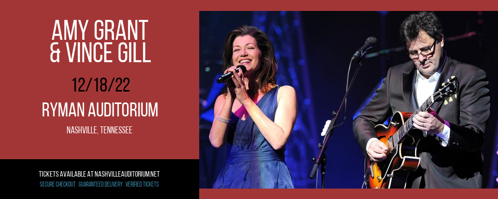 Amy Grant & Vince Gill at Ryman Auditorium tickets Amy Grant & Vince Gill at Ryman Auditorium