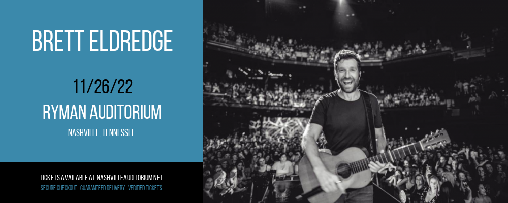 Brett Eldredge at Ryman Auditorium tickets Brett Eldredge at Ryman Auditorium