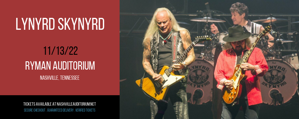 Lynyrd Skynyrd at Ryman Auditorium tickets Lynyrd Skynyrd at Ryman Auditorium