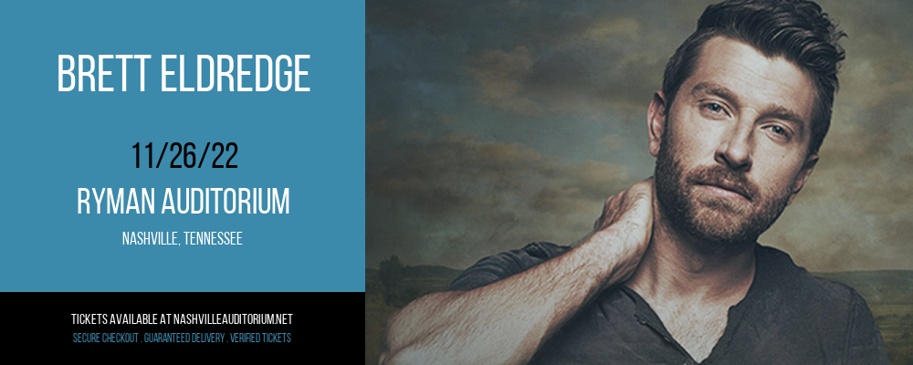 Brett Eldredge at Ryman Auditorium tickets Brett Eldredge at Ryman Auditorium