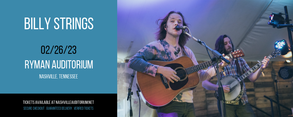 Billy Strings at Ryman Auditorium tickets Billy Strings at Ryman Auditorium