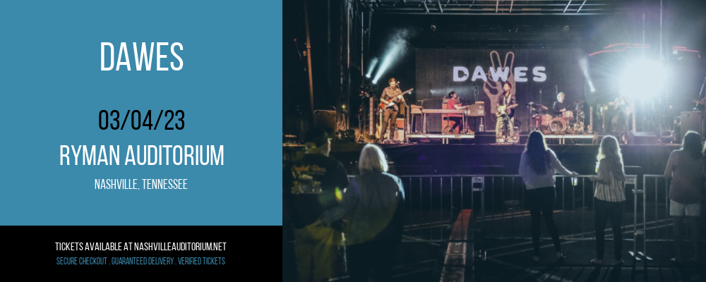 Dawes at Ryman Auditorium tickets Dawes at Ryman Auditorium