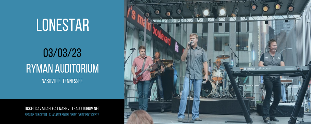 Lonestar at Ryman Auditorium tickets Lonestar at Ryman Auditorium