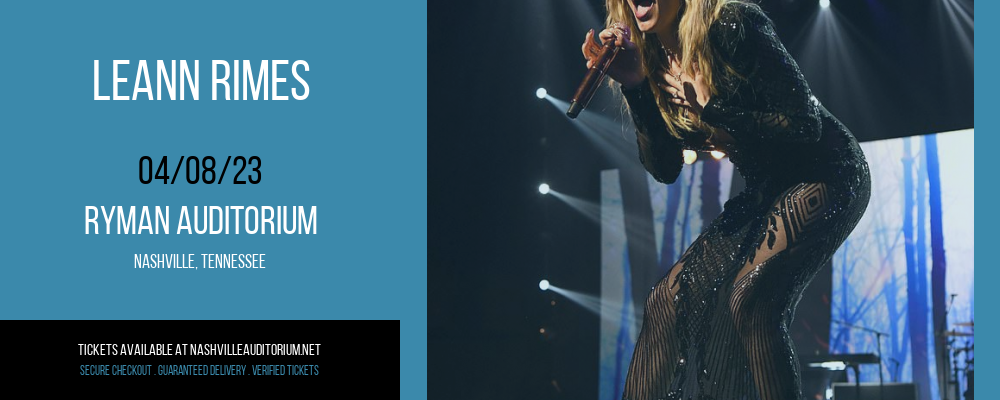 LeAnn Rimes at Ryman Auditorium tickets LeAnn Rimes at Ryman Auditorium