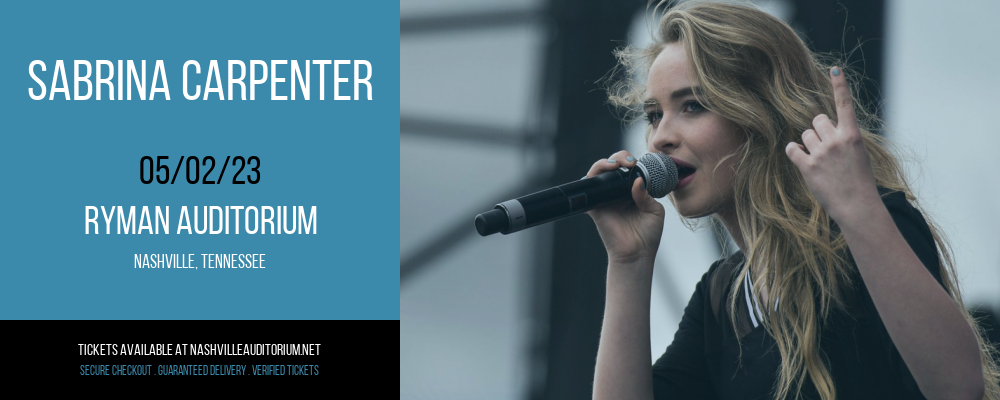 Sabrina Carpenter at Ryman Auditorium tickets Sabrina Carpenter at Ryman Auditorium