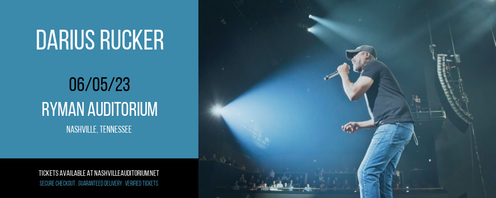 Darius Rucker at Ryman Auditorium tickets Darius Rucker at Ryman Auditorium