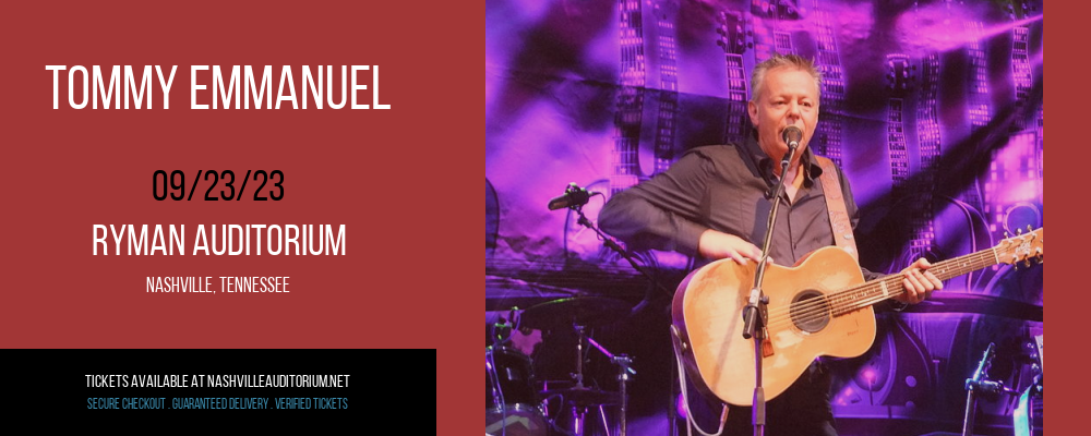 Tommy Emmanuel at Ryman Auditorium tickets Tommy Emmanuel at Ryman Auditorium