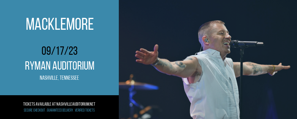 Macklemore at Ryman Auditorium tickets Macklemore at Ryman Auditorium