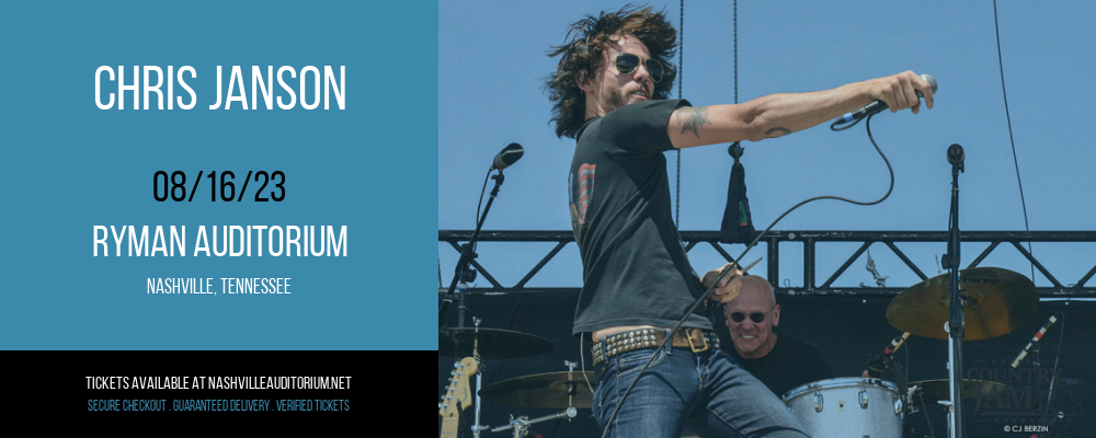 Chris Janson at Ryman Auditorium tickets Chris Janson at Ryman Auditorium