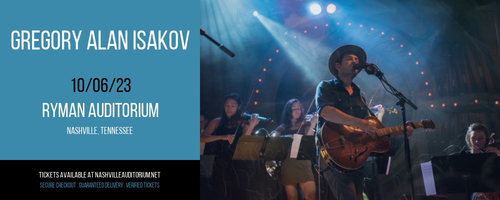 Gregory Alan Isakov at Ryman Auditorium