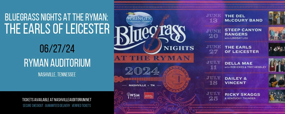 Bluegrass Nights At The Ryman at Ryman Auditorium